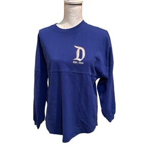 Disneyland Resort Spirit Jersey Blue Silver Logo Long Sleeve Shirt Womens Small